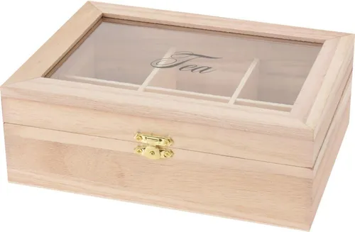 TEEKISTE Holz ca. 21 x 16 x 7,5 cm Hellbraun