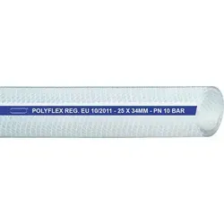 Druckluftschlauch POLYFLEX 50m - Lebensmittelecht - Druckluftzubehör, lebensmittelbeständig mit einem Betriebsdruck von 10,0 bar bei 20°C, ideal für den professionellen Einsatz in der Lebensmittelindustrie.