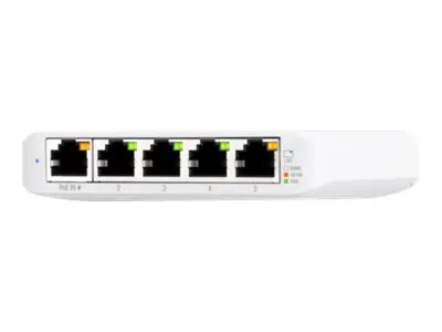 UbiQuiti UniFi Switch USW-Flex-Mini-3 - 5-Port Gigabit Netzwerk-Switch, verwaltbar mit 1 PoE-Port und USB-C Stromversorgung für flexible Anwendungen
