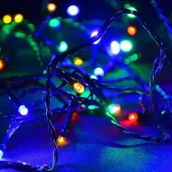 LED Lichterkette 100er bunt - grün 10m aussen BA11689 - Bunt/Grün