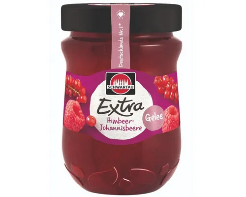 SCHWARTAU Fruchtaufstrich, Schwartau Extra Himbeer Johannisbeer Fruchtaufstrich Gelee vegan 340g