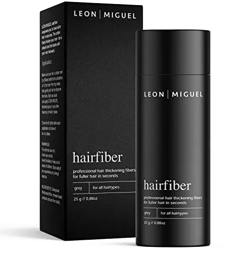 LEON MIGUEL® Hair Fiber - Premium Haarverdichtung für volles Haar - Haarfarben - Soforteffekt für vollere Haare in nur 10 Sekunden! Dermatologisch getestet, leicht anzuwenden und ideal für Männer und Frauen.