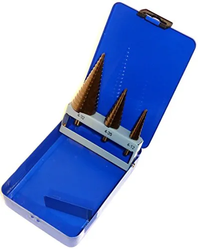 PeTools Stufenbohrer-Set 3tlg. Edelstahl (4-32mm) HSS-E Co5 - Hochwertiges Stufenbohrer-Set für präzises Bohren in Edelstahl und Sonderlegierungen. Ideal für Handwerk und Industrie, geliefert in robuster Metallbox für einfache Lagerung.