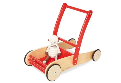 Pinolino Uli Lauflernwagen mit Bremssystem - Rot - Lauflernhilfe mit Bremse und Gummirädern für sicheres Laufenlernen, ideal für die ersten Schritte Ihres Kindes.