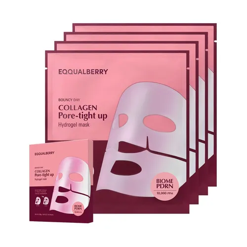 Eqqualberry Collagen Pore-Tightening Up Mask - 4 Stück - Tagespflege für straffere Poren, ideal für eine tägliche Anwendung und ein frisches Hautbild.