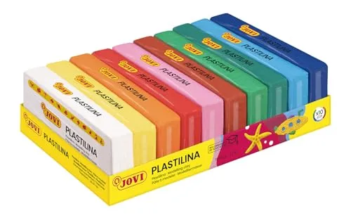 Jovi Plastilin, leicht formbare Modelliermasse für Kinder ab 2 Jahren, 10 Farben je 150g