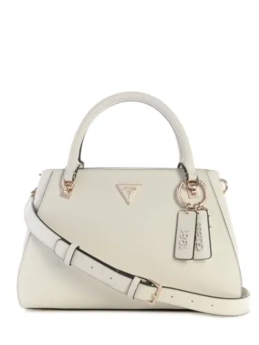 Guess Noelle II Luxury Satchel - Elegante Henkeltasche in Bone - Handtaschen mit modernem Design und vielseitigen Tragemöglichkeiten. Die Guess Noelle II bietet zahlreiche Fächer für optimale Organisation und ist der perfekte Begleiter für modebewusste Outfits.