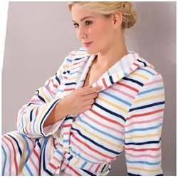 Cawö Damenbademantel - Modisches Design mit Kapuze - Bademantel aus 100% Baumwolle, mit Kapuze und Gürtel, ideal für gemütliche Stunden zu Hause. Größe 46 und eine Länge von 115 cm bieten perfekten Komfort.