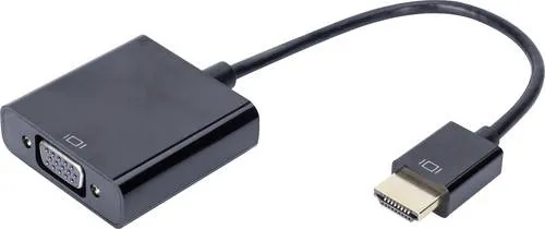 Digitus DA-70461 HDMI / VGA Adapter [1x HDMI-Stecker - 1x VGA-Buchse, Klinkenbuchse 3.5 mm] Schwarz 10.00cm