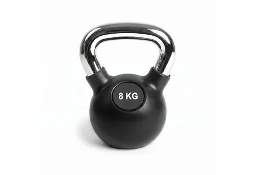 Black Snake Kettlebell Chrom Kugelhantel Schwunghantel Muskelaufbau Kraftausdauer Home Gym, (8 kg), bodenschonend gummiert, verchromter Griff, kippsichere Standfläche