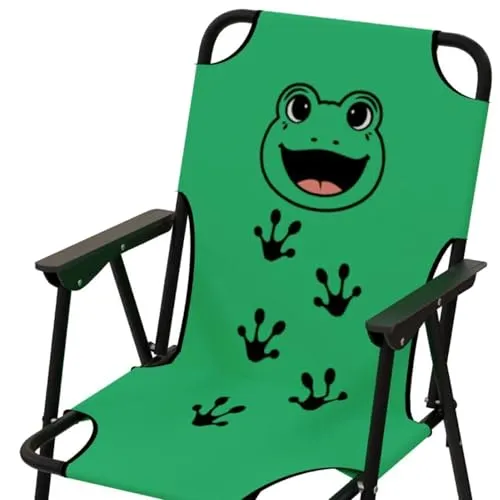 Kinder Outdoor Campingstuhl Klappstuhl Campingstuhl Outdoor Camping klappbar Stahl pulverbeschichtet vers. Motive, Farben:Frosch