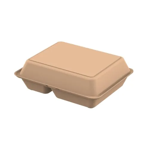 elastoREuse Menübox take away Verpackung - Essensbehälter to go groß Lunchbox inkl Trennfächer nachhaltige Mehrweg Dose 1,2l spülmaschinengeeignet (beständiges braun)