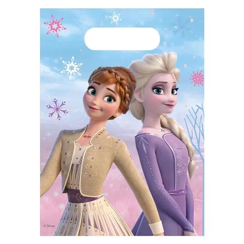 Procos - Party Loot Bags Disney Frozen II Wind Spirit Geschenktüten Süßigkeiten, 6 Stück, 6 Stück (1er Pack), 94074