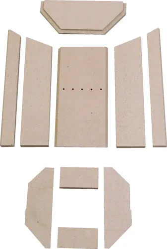 Feuerraumauskleidung A für Justus P50-5 Kaminofen - Ersatzteil aus hochwertigem Vermiculite, passgenau für Justus P50-5, sorgt für optimale Wärmeverteilung und effizienten Betrieb. Ideal für DIY-Installationen.