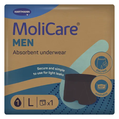 MoliCare MEN – Waschbare Inkontinenzhose für Männer, Größe L, schwarz