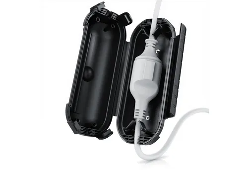 BEARWARE Kabelbox wetterbeständige Schutzbox für Verlängerungskabel, (1-tlg), 210mm x 85 mm Garten outdoor IP44 wasserdichte Safe Box, schwarz