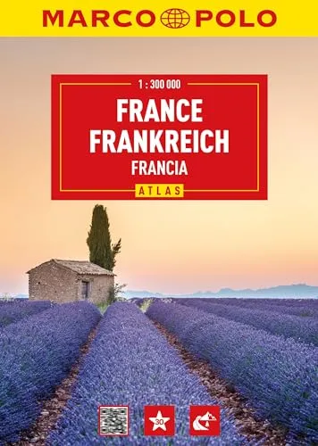 MARCO POLO Reiseatlas Frankreich 1:300.000: Straßenatlas und Autoatlas mit Europa in 1:4,5 Mio. Spiralbindung