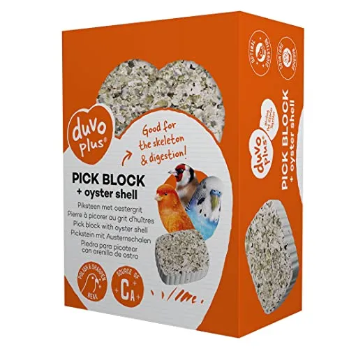 duvoplus, Pickstein mit Austerngrit 200 g – 7,2 x 9,7 x 3,5 cm, Vögel, Vögel