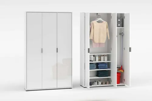 Home affaire Mehrzweckschrank JOLLY, Stauraumschrank, Breite 107 cm, Höhe 178 cm (1-St) 3 Türen,1 kl.+3 große Böden,1 Auszugsstange,Schrank Hochglanz lackiert