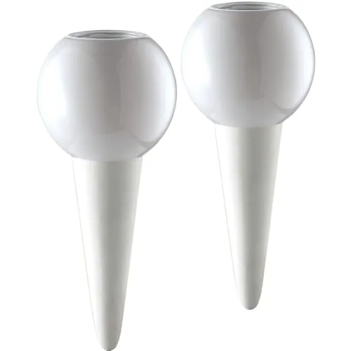 SUSTANIA 2er Set Keramik Wasserspender 110ml - Eleganter Pflanzenbewässerer, Wasserspeicher Made in EU, Höhe 14 cm