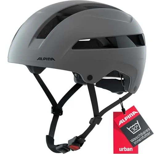ALPINA Herren Helm SOHO - Urbaner Fahrradhelm - Fahrradhelme mit technischem Design, vielen Farboptionen und optimalem Schutz durch harte Schale und Hi-EPS. Reflektierendes Logo für erhöhte Sichtbarkeit und frische Luft dank 9 Lüftungsöffnungen.
