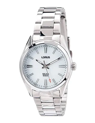 Lorus Damen-Uhr Solar Edelstahl RY503AX9 - Armbanduhren für Damen: Edle Edelstahl-Uhr mit robustem Metallband, wasserdicht bis 100m und Luminous-Beschichtung für Ablesbarkeit im Dunkeln.