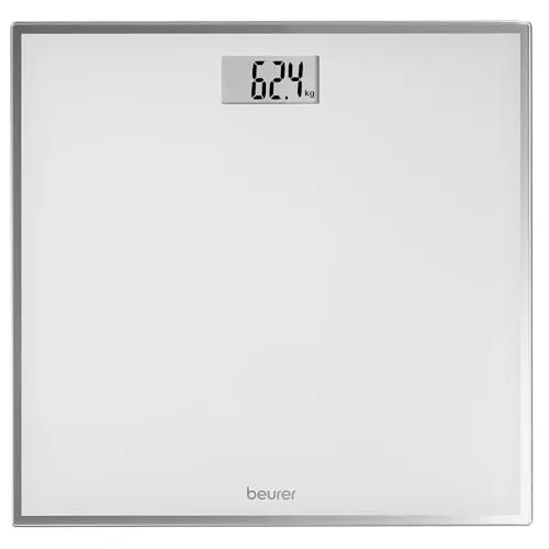 BEURER GS 120 Kompakt Glaswaage - Digitale Badezimmerwaage mit 150 kg Tragkraft, aus gehärtetem Sicherheitsglas mit Spiegeleffekt – ideal für präzise Gewichtsmessungen.