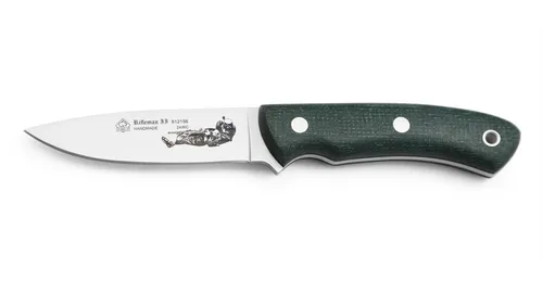 Puma IP Rifleman II Jute Micarta Jagdmesser Outdoormesser rostfrei, Lederscheide