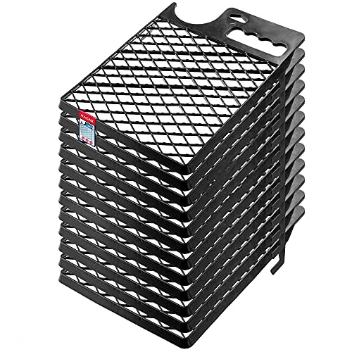 KADAX 12x Abstreifgitter, Farbgitter aus Kunststoff, 30,5 x 23 cm, Malergitter für Farbe, Abtropfgitter, Abstreichgitter, Farbabstreifer, Malerwerkzeug, Farbabstreifgitter (12, schwarz)
