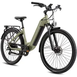 E-Bike Cityrad Marathon 810WH Pedelec – 100km Reichweite, 7-Gang Shimano, Heckmotor – Grün