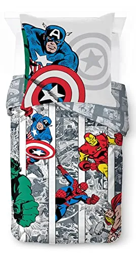 Marvel Comics Kinderbettwäsche-Set 135x200 cm in grau von Jay Franco