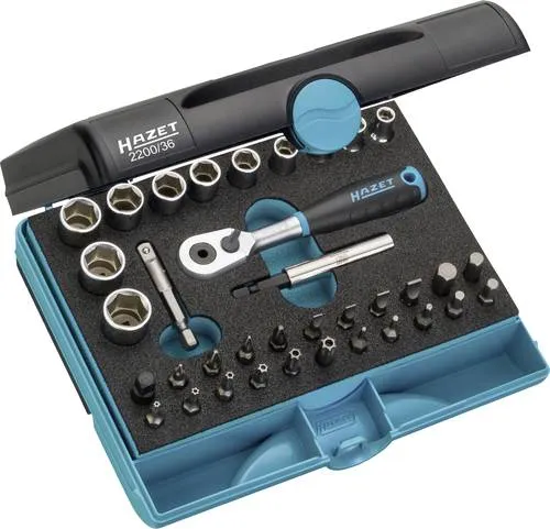 Hazet Steckschlüssel- und Bit-Satz 36-teilig - Handwerkzeug-Set mit 36 Teilen, ideal für vielseitige Anwendungen und höchste Qualität für professionelle Ansprüche