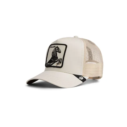 GOORIN Bros. Stallion Trucker Cap - Stylische graue Kappe - Klassische Trucker Cap mit hochwertigem Hengst-Motiv, aus 57% Polyester und 43% Baumwolle. Handwäsche empfohlen, One Size passt für 58 cm Kopfumfang. Ideal für den Alltag und stilvolle Looks.
