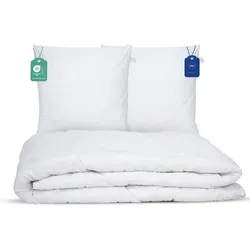 Livessa Bettdecke 200x220 cm mit 2er Set Kissen 80x80 cm - Ganzjahresdecke mit optimaler Wärmeisolierung, pflegeleichter Mikrofaser und antiallergischen Eigenschaften für besten Schlafkomfort.