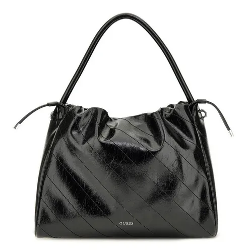 Guess Schultertasche Amys Drawstring Tote - Elegante GUESS Schultertasche mit geräumigem Hauptfach und stilvollen Details. Ideal für den Alltag, ausgestattet mit Magnetverschluss und praktischem Stauraum. Maße: 39x30x11 cm, Farbe: Schwarz.