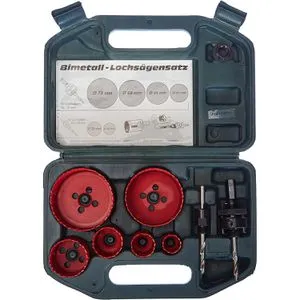 BrüderMannesmann Lochsäge M44100, 8-teilig, Ø 22 - 73mm - Vielseitiger 8-teiliger Bimetall-Lochsägen-Satz für Holz, Gips, Kunststoff und Metall mit 10 Jahren Garantie und praktischem Transportkoffer.