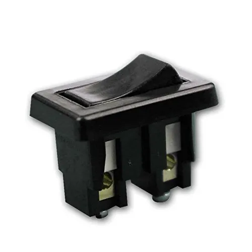 EGB 10x Wippenschalter schwarz 1-polig, 2 Schaltstellungen, Snap-In Montage, Einbaumaß 20,5x13mm, Schraubanschluss, 230V/2A