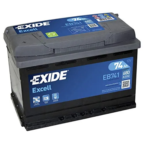 EXIDE 74Ah 12V 680A EB741 EXCELL B13 DIN/ISO L3 Starterbatterie
