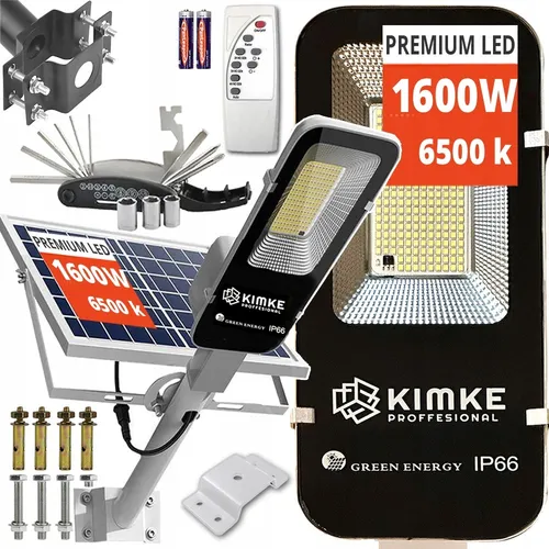 SOLAR-Straßenlaterne, verstellbares Panel, starke Gartenhalterung, 1600 W