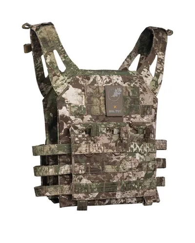 Mil-Tec Plate Carrier Weste Gen.II Phantomleaf WASP I - Funktionsjacke mit Molle-Schlaufen, ideal für taktische Einsätze; bietet Platz für Schutzplatten und hat integrierte Magazintaschen.