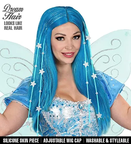 W WIDMANN MILANO Party Fashion 02997 - Dream Hair Perücke Fee mit Lametta, Sternen und hochwertigem Silikon Lining, Disco Fever, Mottoparty, Karneval