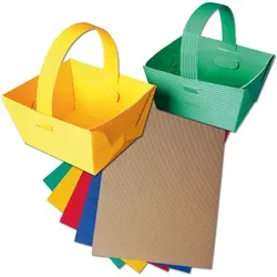Henkelkörbchen aus Wellpappe, 10 Stück in 5 Farben