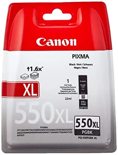 Canon Originaltinte PGI-550 XL PGBK, Größe XL, Schwarz, Plastikverpackung (alte Version)