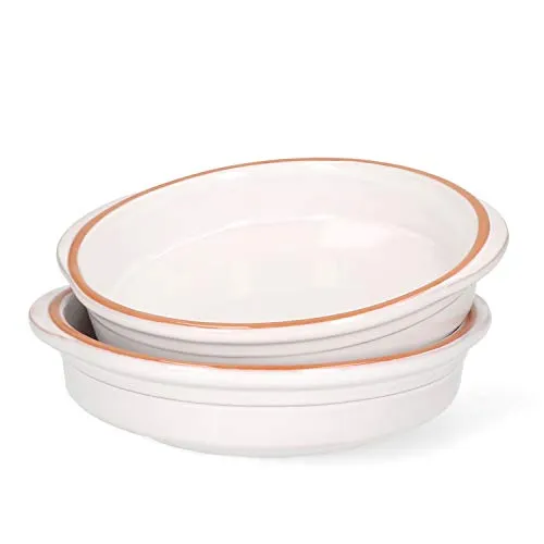 MamboCat Cazuela Tonschale Ille 2-er Set 20,5cm - Auflaufformen, handgefertigte Keramik mit einzigartigem Design, ideal für warme und kalte Speisen, ofenfest und perfekt für moderne Landhausküchen.