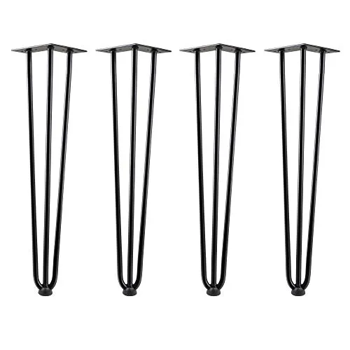 Zelsius 4er Set Hairpin Legs 60 cm | Schwarz | Stabil und Vielseitig - Möbelfüße für Do-It-Yourself Projekte, ideal für individuelle Esstische oder Schreibtische. Jedes Bein bietet durch verstärkte Streben hervorragende Stabilität und Langlebigkeit.