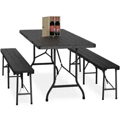 Bierzeltgarnitur 3-tlg klappbar - Praktische Gartengarnitur für Feste und Feiern, klappbar und platzsparend, ideal für den Innen- und Außenbereich.