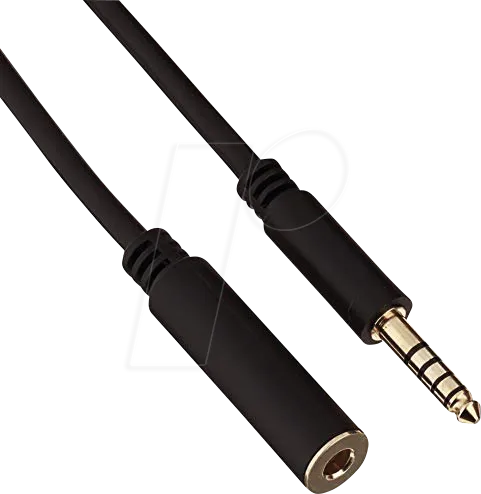 DELOCK 85797 - Verlängerungskabel Klinke 4,4 mm 5 Pin Stecker zu Buchse 2 m sch