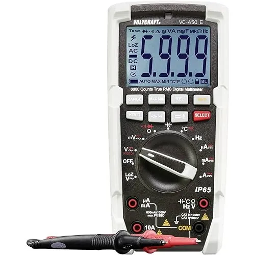 VOLTCRAFT VC-450 E Hand-Multimeter - digital, strahlwassergeschützt (IP65), extrem robust und ideal für anspruchsvolle Messungen bis 1000 V CAT III, 600 V CAT IV