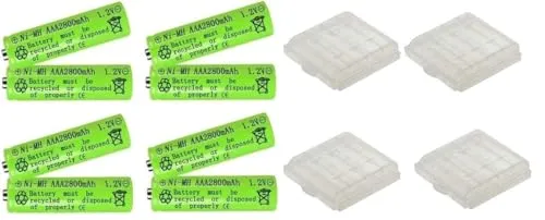 16x AAA Akku 2800mAh NI-MH Wiederaufladbar mit 4 Gratis Akkuboxen - 16x AAA NI-MH Akkus mit 2800mAh, wiederaufladbar und ideal für langlebige Energieversorgung, inklusive 4 praktischen Akkuboxen für einfache Aufbewahrung.