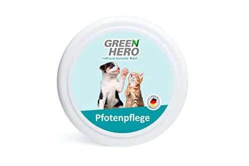 Green Hero Pfotenpflege für Hunde und Katze Pfotenbalsam mit Pfotenschutz in einem Produkt Pfotensalbe gegen Risse und Austrocknung mit Arnikaöl, Rapsöl, Lorbeerblatt öl 75 ml